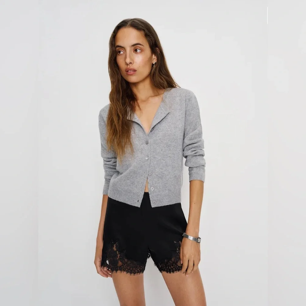 Reformation Fern Satin Short In Black, NWOT, NEVER WORN, NO FLAWS.